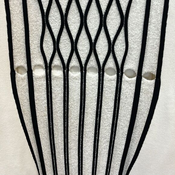 Opening Ceremony Black/White Striped Piped Argyle Two-Tone Bodycon Dress - S / M - Picture 8 of 14